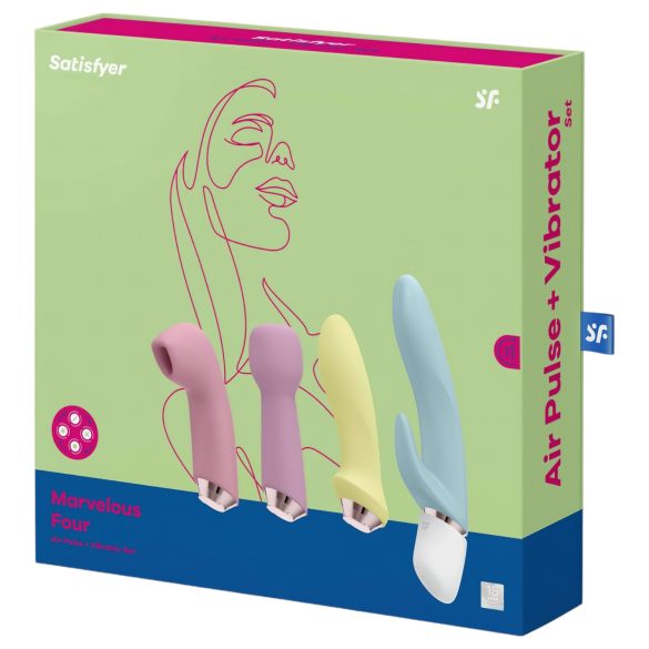Satisfyer Marvelous Four - vibraattorisetti - 4 osaa - ladattava