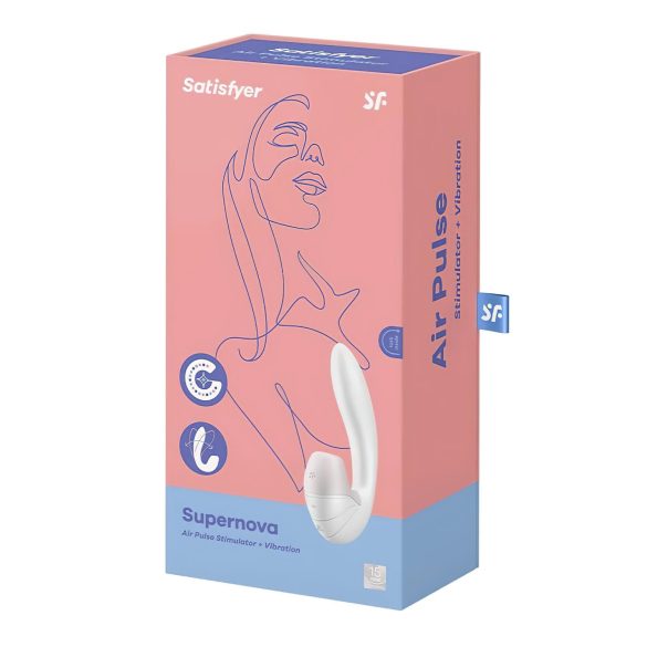 Satisfyer Supernova - 2in1 klitoriskiihotin ja vibraattori - ladattava valkoinen