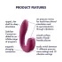 Satisfyer Sunray - ladattava, ilmapulssitoiminen 2-in-1-vibraattori (punainen)