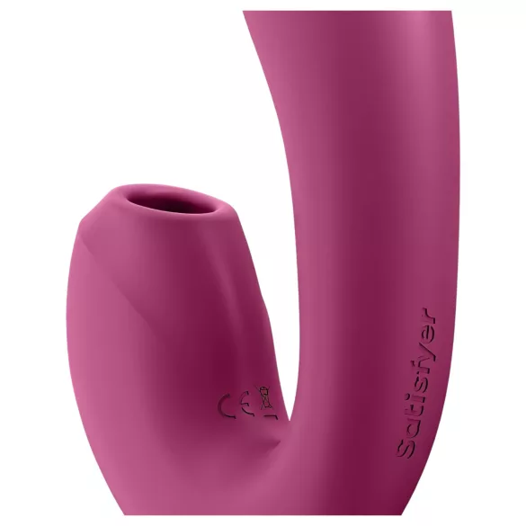 Satisfyer Sunray - ladattava, ilmapulssitoiminen 2-in-1-vibraattori (punainen)