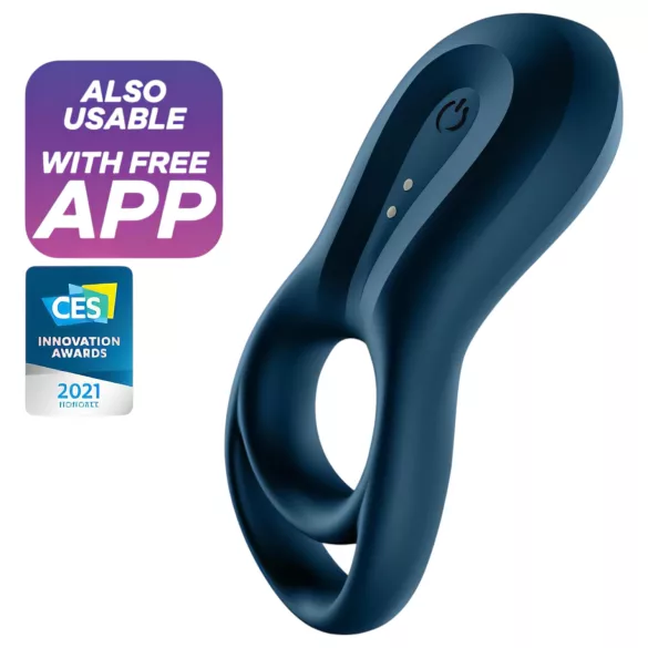 Satisfyer Epic Duo - älykkäästi värisevä penisrengas - musta