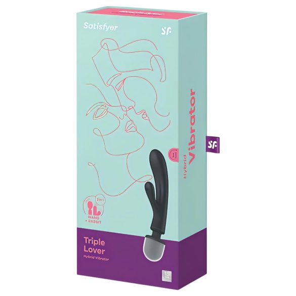 Satisfyer Triple Lover - G-piste ja hierova vibraattori - hopea