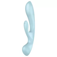   Satisfyer Triple Oh - ladattava, klitorishaaralla varustettu vibraattori (sininen)