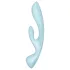 Satisfyer Triple Oh - ladattava, klitorishaaralla varustettu vibraattori (sininen)