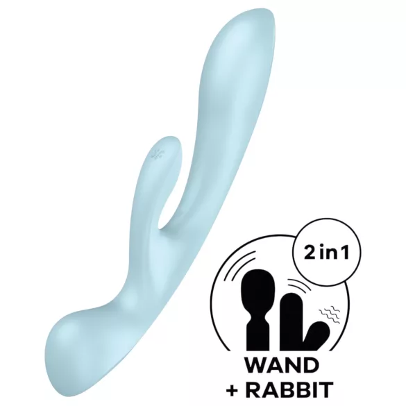 Satisfyer Triple Oh - ladattava, klitorishaaralla varustettu vibraattori (sininen)