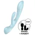 Satisfyer Triple Oh - ladattava, klitorishaaralla varustettu vibraattori (sininen)