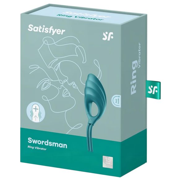 Satisfyer Swordsman - vibraattori penisrengas - ladattava - vihreä