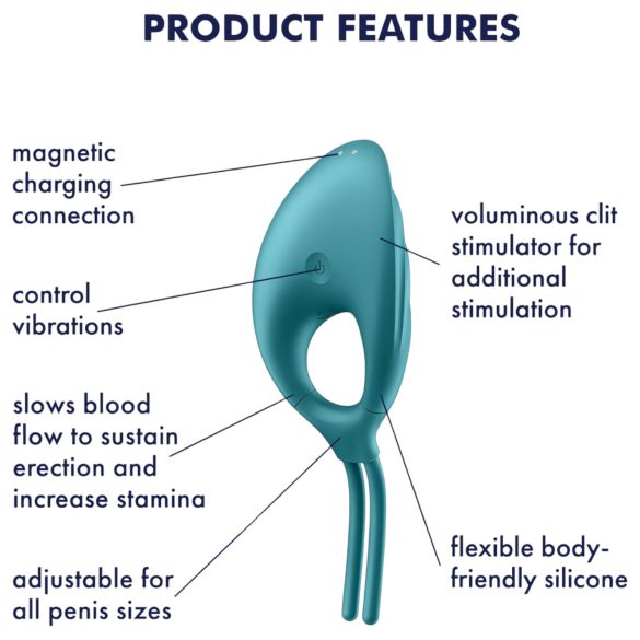 Satisfyer Swordsman - vibraattori penisrengas - ladattava - vihreä