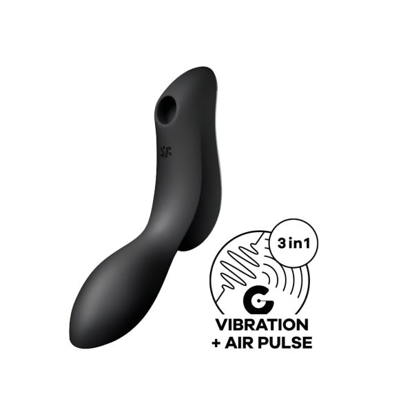 Satisfyer Curvy Trinity 2 - ilmahierova 2in1 vibraattori (musta)