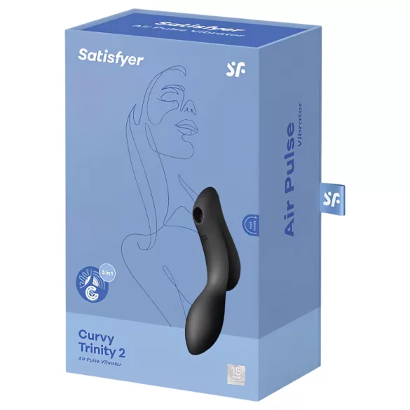 Satisfyer Curvy Trinity 2 - ilmalla pulsoiva 2-in-1 vibraattori (musta)