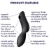Satisfyer Curvy Trinity 2 - ilmalla pulsoiva 2-in-1 vibraattori (musta)