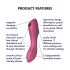 Satisfyer Curvy Trinity 3 - ilmapulssi 2in1 vibraattori (punainen)