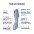 Satisfyer Curvy Trinity 3 - ilmalla stimuloiva 2in1 vibraattori - harmaa