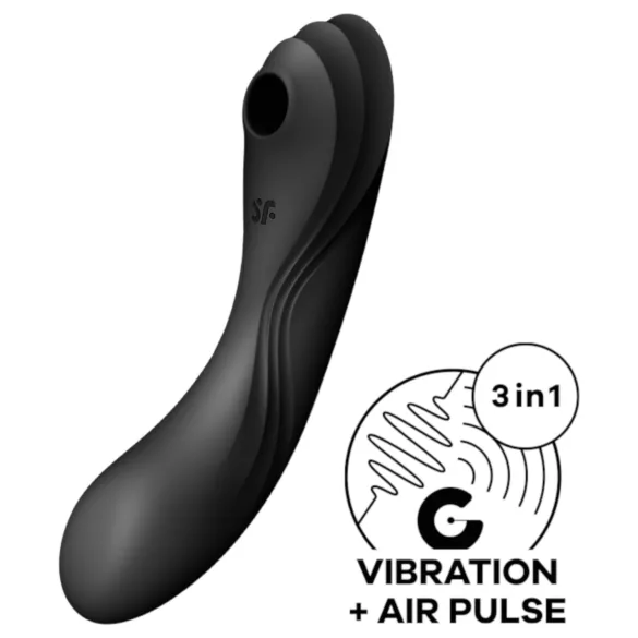 Satisfyer Curvy Trinity 4 - ilmalla toimiva 2-in-1-vibraattori (musta)