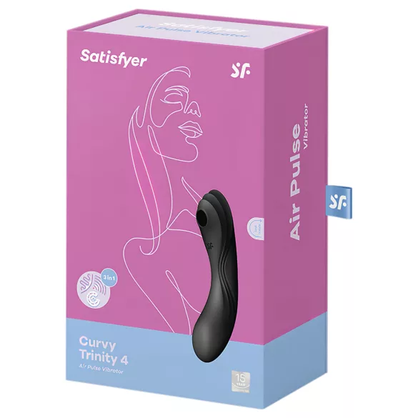 Satisfyer Curvy Trinity 4 - ilmalla toimiva 2-in-1-vibraattori (musta)