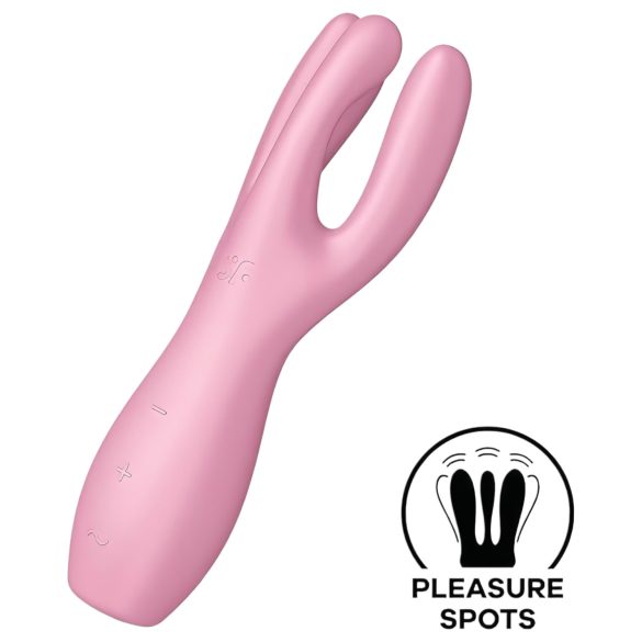 Satisfyer Threesome 3 - ladattava klitoriskiihotin (vaaleanpunainen)