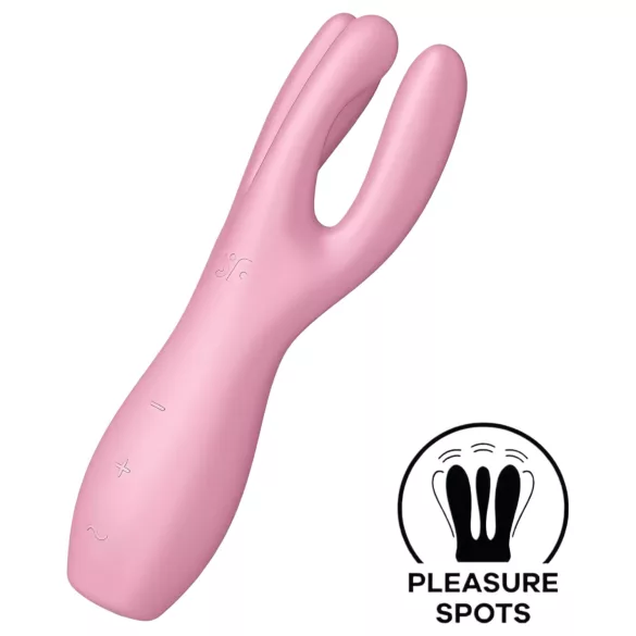 Satisfyer Threesome 3 - klitoriskiihotin vibraattori - ladattava - pinkki