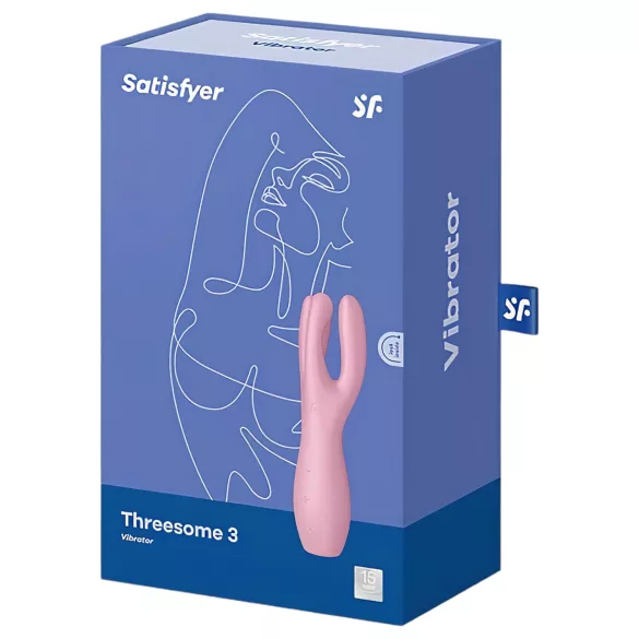 Satisfyer Threesome 3 - klitoriskiihotin vibraattori - ladattava - pinkki