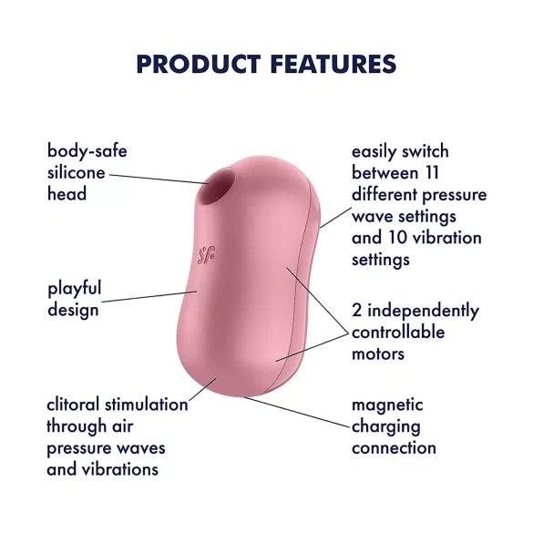 Satisfyer Cotton Candy - klitoriskiihotin paineaalto - koralli