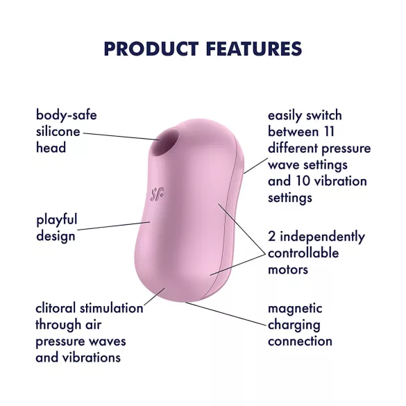 Satisfyer Cotton Candy - klitoriskiihotin - ladattava - lila