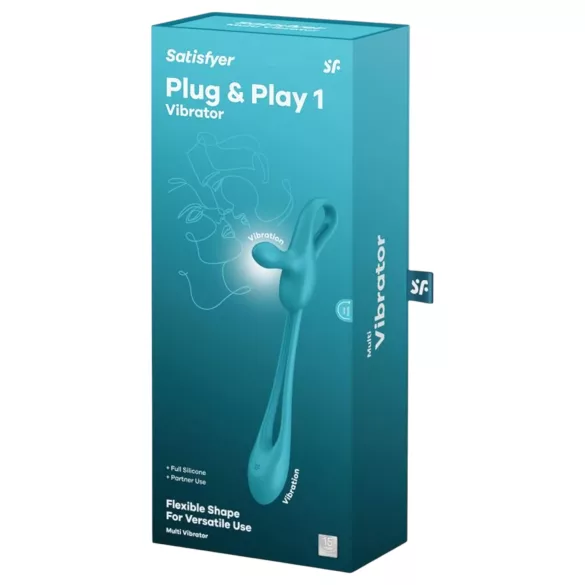 Satisfyer - anustappi ja penisrengas vibraattorilla - ladattava, sininen