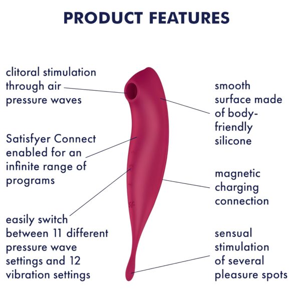 Satisfyer Twirling Pro - klitoriskiihotin ja vibraattori 2in1 - punainen