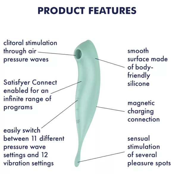 Satisfyer Twirling Pro - klitoriskiihotin ja vibraattori - mintunvihreä