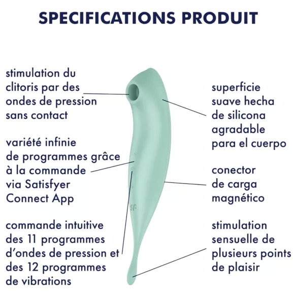 Satisfyer Twirling Pro - klitoriskiihotin ja vibraattori - mintunvihreä