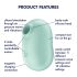Satisfyer Pro To Go 2 - Akkulaturilla varustettu klitoriskiihotin (minttu)