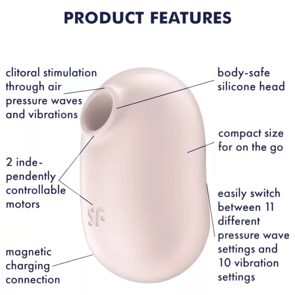 Satisfyer Pro To Go 2 - klitoriskiihotin ilmanpaineaalloilla - beige