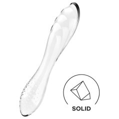   Satisfyer Dazzling Crystal 1 - kaksipäinen lasidildo (läpinäkyvä)