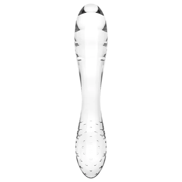 Satisfyer Dazzling Crystal 1 - kaksipäinen lasidildo - läpinäkyvä