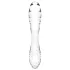 Satisfyer Dazzling Crystal 1 - kaksipäinen lasidildo - läpinäkyvä