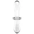 Satisfyer Double Crystal - kaksipäinen lasidildo - läpinäkyvä