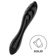   Satisfyer Dazzling Crystal 1 - kaksipäinen lasidildo - musta