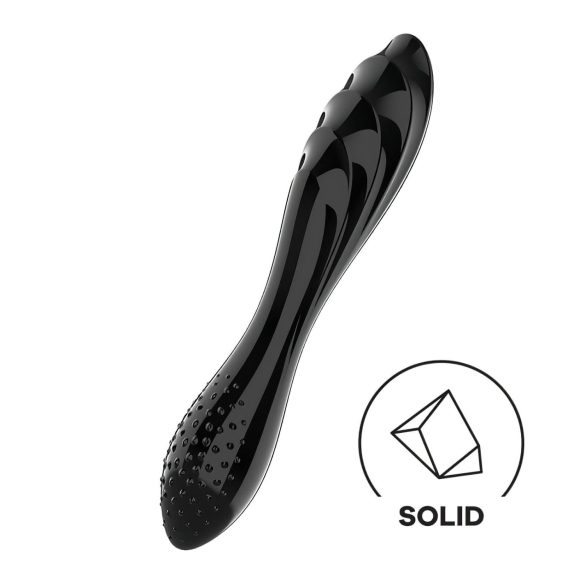 Satisfyer Dazzling Crystal 1 - kaksipäinen lasidildo (musta)