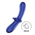 Satisfyer Double Crystal - kaksipäinen lasidildo - sininen