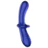 Satisfyer Double Crystal - kaksipäinen lasidildo - sininen