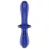 Satisfyer Double Crystal - kaksipäinen lasidildo - sininen