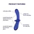 Satisfyer Double Crystal - kaksipäinen lasidildo - sininen