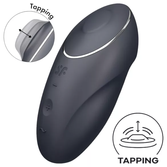 Satisfyer Tap & Climax 1 - 2-in-1 klitoriskiihotin ja vibraattori - musta