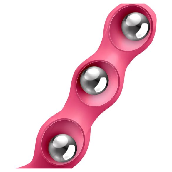 Satisfyer Triple Ball-R - anaalivibraattori gyöngyillä - pinkki