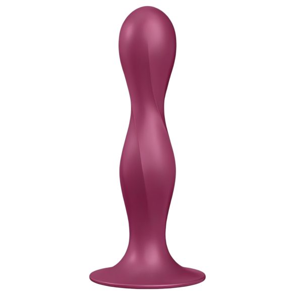 Satisfyer Double Ball-R - kiinnitettävä painotettu dildo - punainen