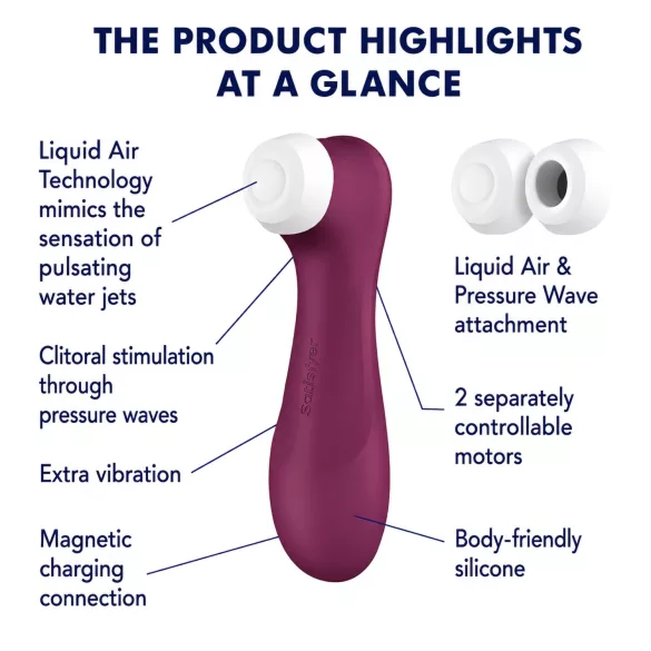 Satisfyer Pro 2 Gen3 - Sovelluksella ohjattava paineaaltoklustimulaattori (punainen)
