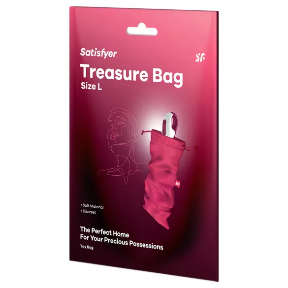 Satisfyer Treasure Bag L - säilytyspussi - iso - pinkki