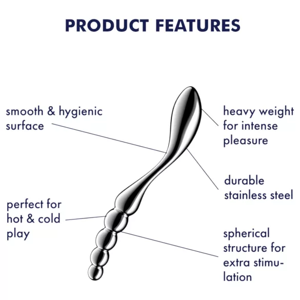 Satisfyer Star Force 1 - teräspallosauva - hopea