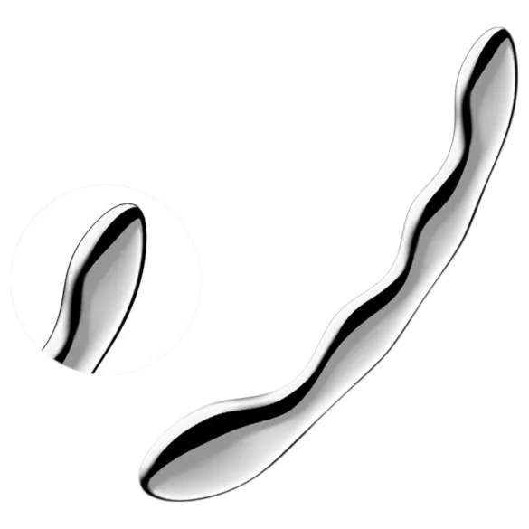 Satisfyer Cosmic Crest 2 - teräsdildo - aaltomallinen - hopea
