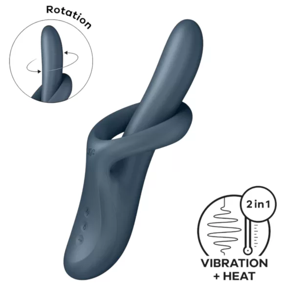 Satisfyer Heat Flex 4 - lämmitettävä klitoriskiihotin vibraattori - harmaa