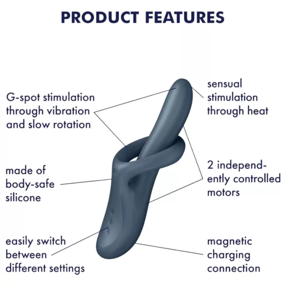 Satisfyer Heat Flex 4 - lämmitettävä klitoriskiihotin vibraattori - harmaa