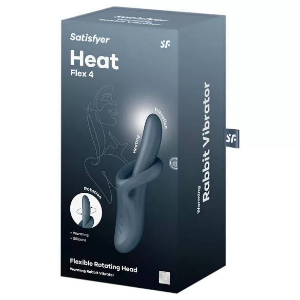 Satisfyer Heat Flex 4 - lämmittävä klitoriskiihotinvarrellinen vibraattori (harmaa)